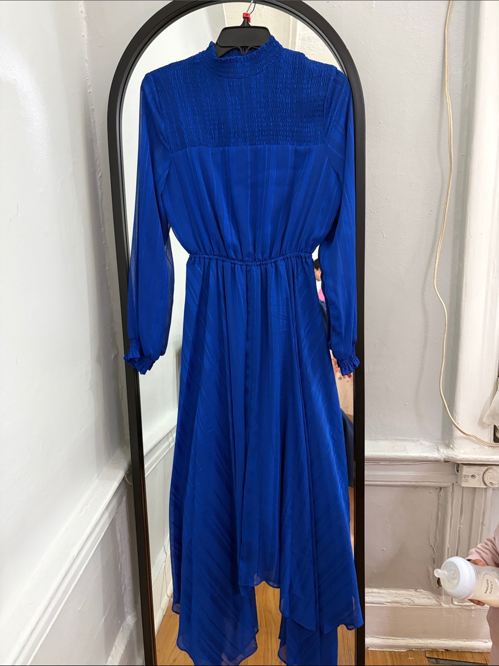 Nanette Lepore Royal Blue High-Low Long Sleeve Dress